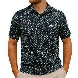Rhoback Black and Green/Black Mint Julep Polo Shirt